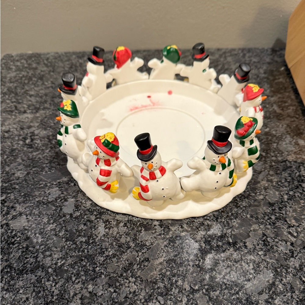 Frolicking Frosty’s 3-Wick Holder